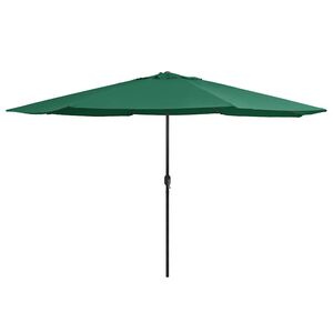 vidaXL Zahradn&iacute; slunečn&iacute;k s kovovou tyč&iacute; 390 cm zelen&yacute;