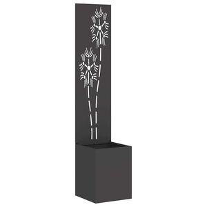 vidaXL Soukrom&iacute; na zahradě Čern&aacute; 32 x 150 cm Studeně v&aacute;lcovan&aacute; ocel