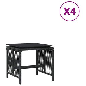 vidaXL Zahradn&iacute; stoličky s podu&scaron;kami 4 ks čern&eacute; 41x41x36 cm polyratan