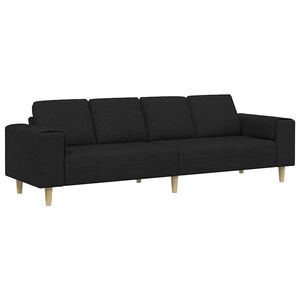 vidaXL Pohovka do ob&yacute;vac&iacute;ho pokoje Čern&aacute; 250 x 77 x 76 cm Polyester
