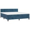 vidaXL Box spring postel s matrac&iacute; tmavě modr&aacute; 180x200 cm samet
