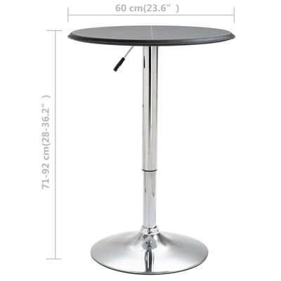 vidaXL Barový stůl černý Ø 60 cm MDF