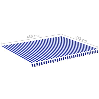 vidaXL Náhradní plachta na markýzu modro-bílá 4,5 x 3,5 m