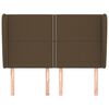 vidaXL Čelo postele typu u&scaron;&aacute;k tmavě hněd&eacute; 147x23x118/128 cm textil