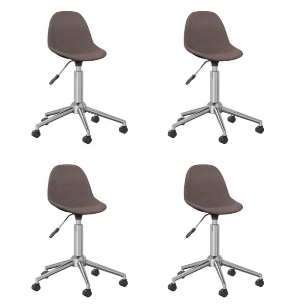 vidaXL Otočn&eacute; j&iacute;deln&iacute; židle 4 ks taupe textil