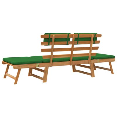 vidaXL Zahradní lavice s poduškami 2 v 1 190 cm masivní akáciové dřevo