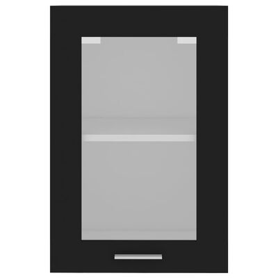 vidaXL Horní skříňka prosklená černá 40 x 31 x 60 cm dřevotříska