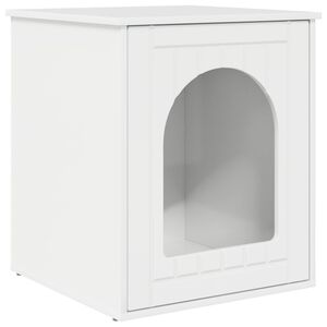 vidaXL Kočič&iacute; dům Leskl&aacute; B&iacute;l&aacute; 53 x 52 x 62 cm Kompozitn&iacute; dřevo