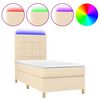 vidaXL Box spring postel s matrac&iacute; a LED kr&eacute;mov&aacute; 90x190 cm textil