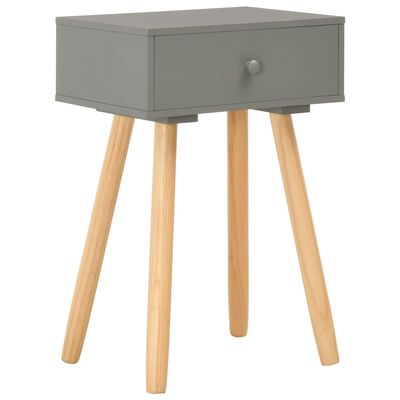 vidaXL Noční stolek 2 ks šedý masivní borové dřevo