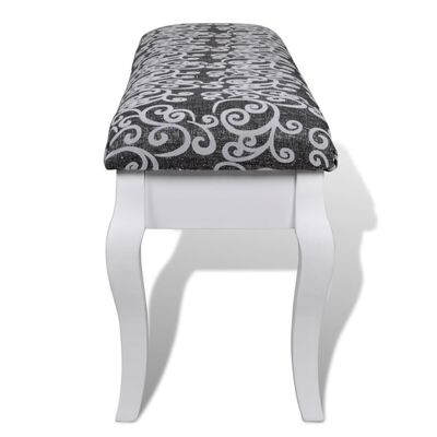 Polstrovaná stolička k toaletnímu stolku dvoumístná, černá, 110 cm