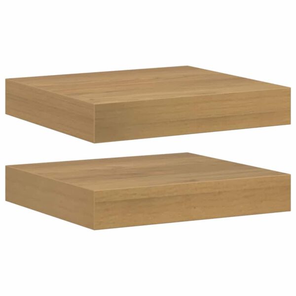 vidaXL N&aacute;stěnn&aacute; polička 2 pcs Hněd&aacute; 23 x 23,5 x 4 cm kompozitn&iacute; dřevo