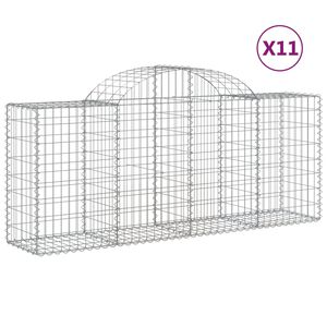 vidaXL Klenut&eacute; gabionov&eacute; ko&scaron;e 11ks 200x50x80/100 cm pozinkovan&eacute; železo