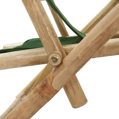 vidaXL Polohovací relaxační křeslo zelené bambus a textil