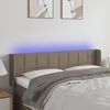vidaXL Čelo postele s LED taupe 147 x 16 x 78/88 cm textil