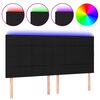 vidaXL Čelo postele s LED čern&eacute; 160x5x118/128 cm textil