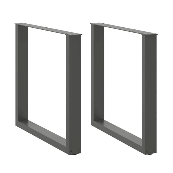 vidaXL Nohy k jídelnímu stolu ve tvaru U, 2 ks, antracitové, 90 x (72-73) cm, ocel