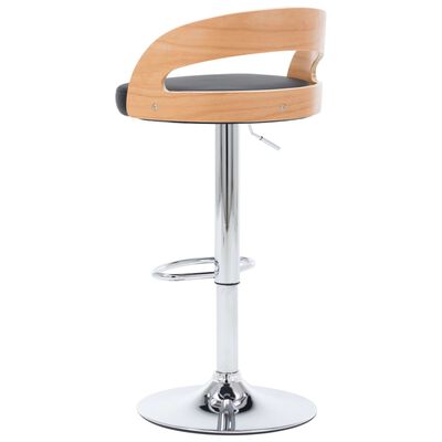 vidaXL Barové stoličky 2 ks černé umělá kůže a ohýbané dřevo