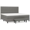 vidaXL Box spring postel s matrac&iacute; tmavě &scaron;ed&aacute; 200x200 cm textil