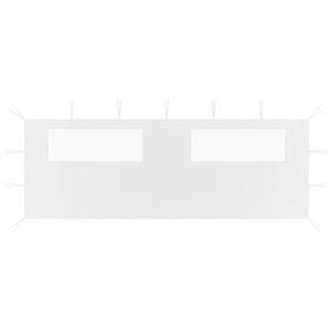 vidaXL Bočn&iacute; stěna k party stanu s okny 6 x 2 m b&iacute;l&aacute;