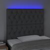 vidaXL Čelo postele s LED tmavě &scaron;ed&eacute; 100x7x118/128 cm textil