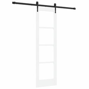 vidaXL Posuvn&eacute; dveře 61 x 198,5 cm Masivn&iacute; borov&eacute; dřevo a sklo B&iacute;l&aacute;