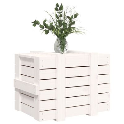 vidaXL Úložný box bílý 58 x 40,5 x 42 cm masivní borové dřevo