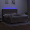 vidaXL Box spring postel s matrac&iacute; a LED taupe 160x200 cm textil