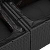 vidaXL Sada zahradn&iacute;ch pohovek s pol&scaron;t&aacute;řem 4 pcs Čern&aacute; Poly Ratan