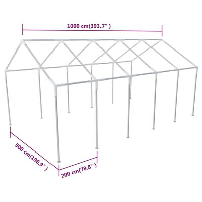 vidaXL Ocelový rám pro party stan, 10 x 5 m