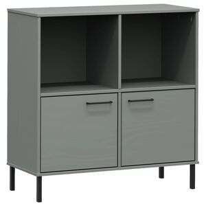 vidaXL Knihovna s kovov&yacute;mi nohami &scaron;ed&aacute; 90 x 35 x 90,5 cm masiv OSLO