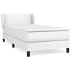vidaXL Box spring postel s matrac&iacute; b&iacute;l&aacute; 90x190 cm uměl&aacute; kůže