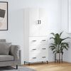 vidaXL Skř&iacute;ň highboard b&iacute;l&aacute; 69,5 x 34 x 180 cm kompozitn&iacute; dřevo