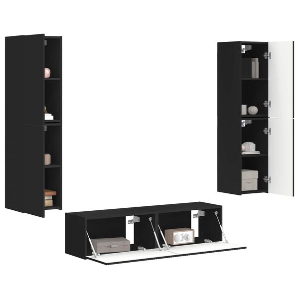 vidaXL 3 pcs Čern&aacute;