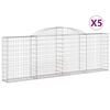 vidaXL Klenut&eacute; gabionov&eacute; ko&scaron;e 5 ks 300x30x100/120cm pozinkovan&eacute; železo