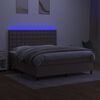 vidaXL Box spring postel s matrac&iacute; a LED taupe 180x200 cm textil