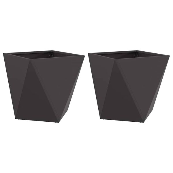 vidaXL Truhl&iacute;k 2 pcs Čern&aacute; 50 x 50 x 50 cm Ocel