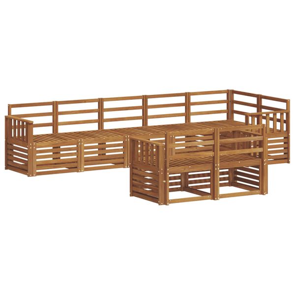 vidaXL Sedac&iacute; soupravy 8 pcs Př&iacute;rodn&iacute; Masivn&iacute; ak&aacute;tov&eacute; dřevo