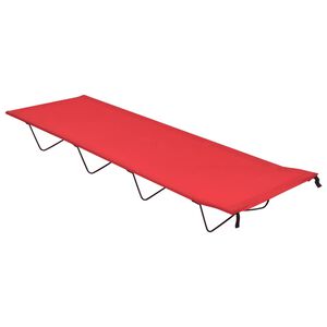 vidaXL Kempingov&aacute; postel 180 x 60 x 19 cm oxfordsk&aacute; l&aacute;tka ocel červen&aacute;