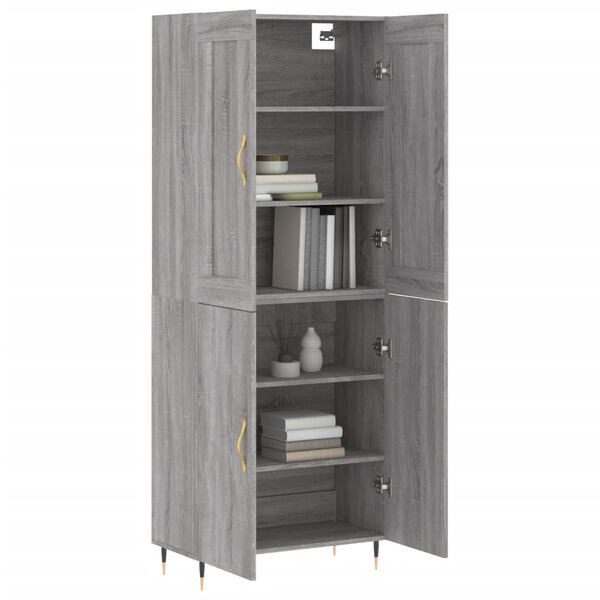 vidaXL Skř&iacute;ň highboard &scaron;ed&aacute; sonoma 69,5 x 34 x 180 cm kompozitn&iacute; dřevo