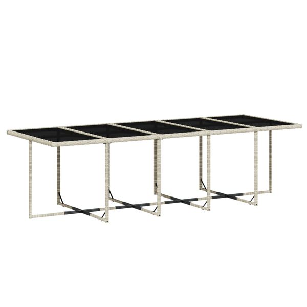 vidaXL 11d&iacute;ln&yacute; zahradn&iacute; j&iacute;deln&iacute; set s podu&scaron;kami světle &scaron;ed&yacute; polyratan