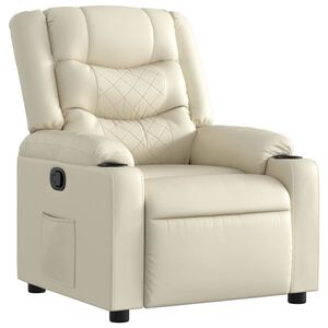 vidaXL Polohovac&iacute; křeslo kr&eacute;mov&eacute; uměl&aacute; kůže