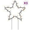 vidaXL V&aacute;nočn&iacute; světeln&eacute; dekorace s hroty 3 ks Hvězda 50 LED diod 29 cm
