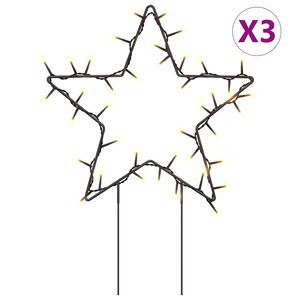 vidaXL V&aacute;nočn&iacute; světeln&eacute; dekorace s hroty 3 ks Hvězda 50 LED diod 29 cm