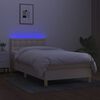 vidaXL Box spring postel s matrac&iacute; a LED kr&eacute;mov&aacute; 100x200 cm textil