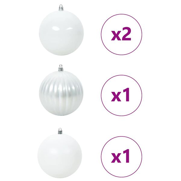 vidaXL V&aacute;nočn&iacute; ozdoba Set XXL 4 pcs B&iacute;l&aacute; Plast