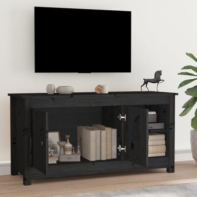 vidaXL TV skříňka černá 103 x 36,5 x 52 cm masivní borové dřevo