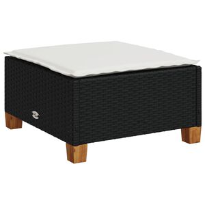vidaXL Zahradn&iacute; stolička s podu&scaron;kou čern&aacute; 63,5 x 56 x 32 cm polyratan