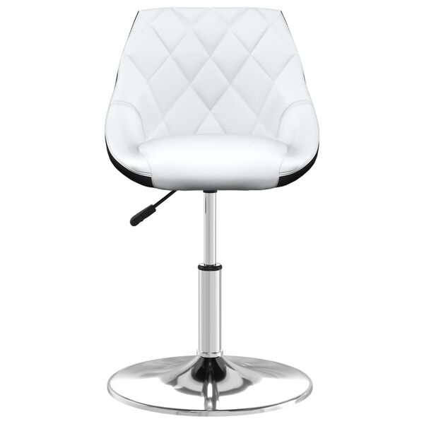 vidaXL Otočn&eacute; j&iacute;deln&iacute; židle 2 ks b&iacute;ločern&eacute; uměl&aacute; kůže