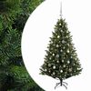 vidaXL Uměl&yacute; v&aacute;nočn&iacute; stromek s baňkami 120 cm 150 LED Tepl&aacute; b&iacute;l&aacute;